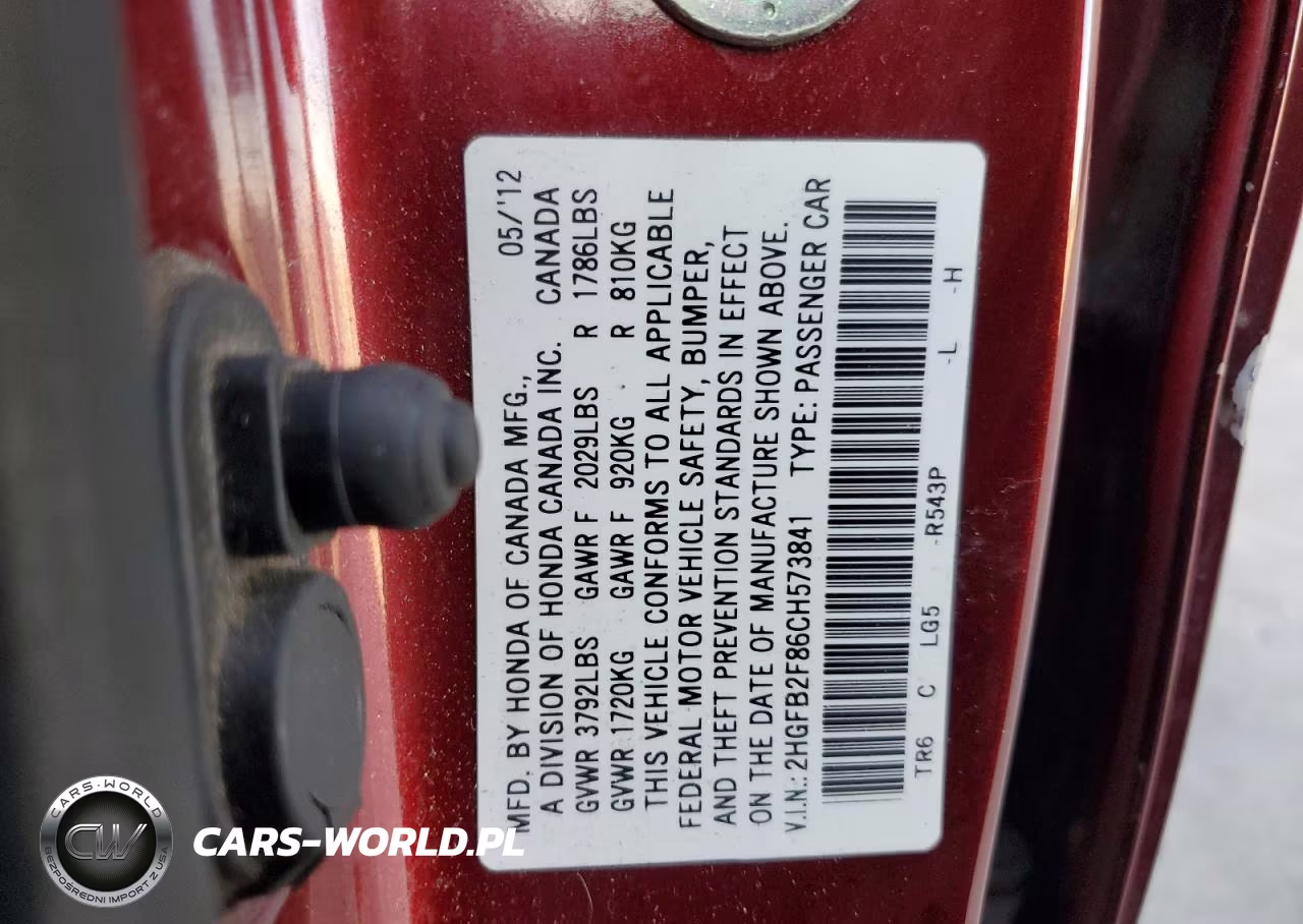 2012 Honda Civic Ex VIN:2HGFB2F86CH573841 - 12