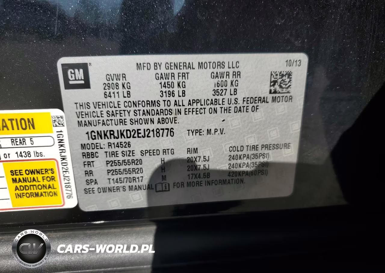 2014 Chevrolet Traverse Ltz VIN:1GNKRJKD2EJ218776 - 13