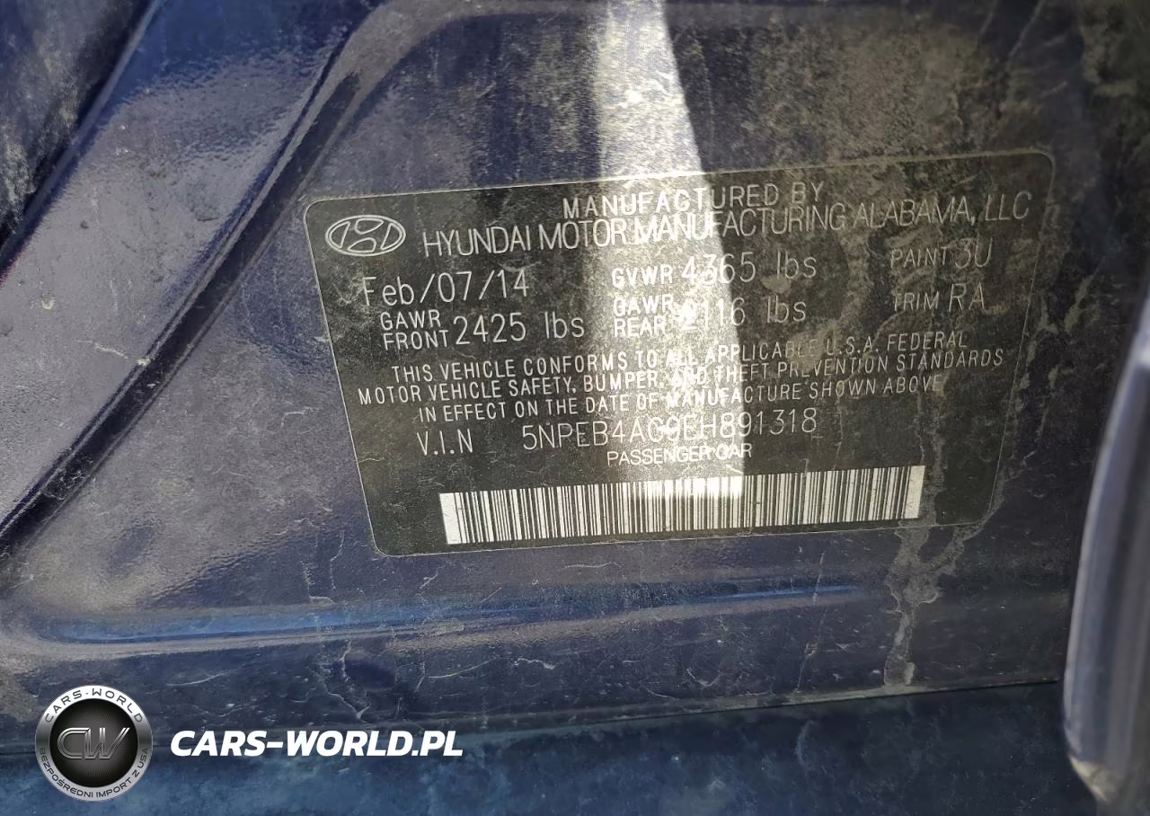2014 Hyundai Sonata Gls VIN:5NPEB4AC9EH891318 - 12