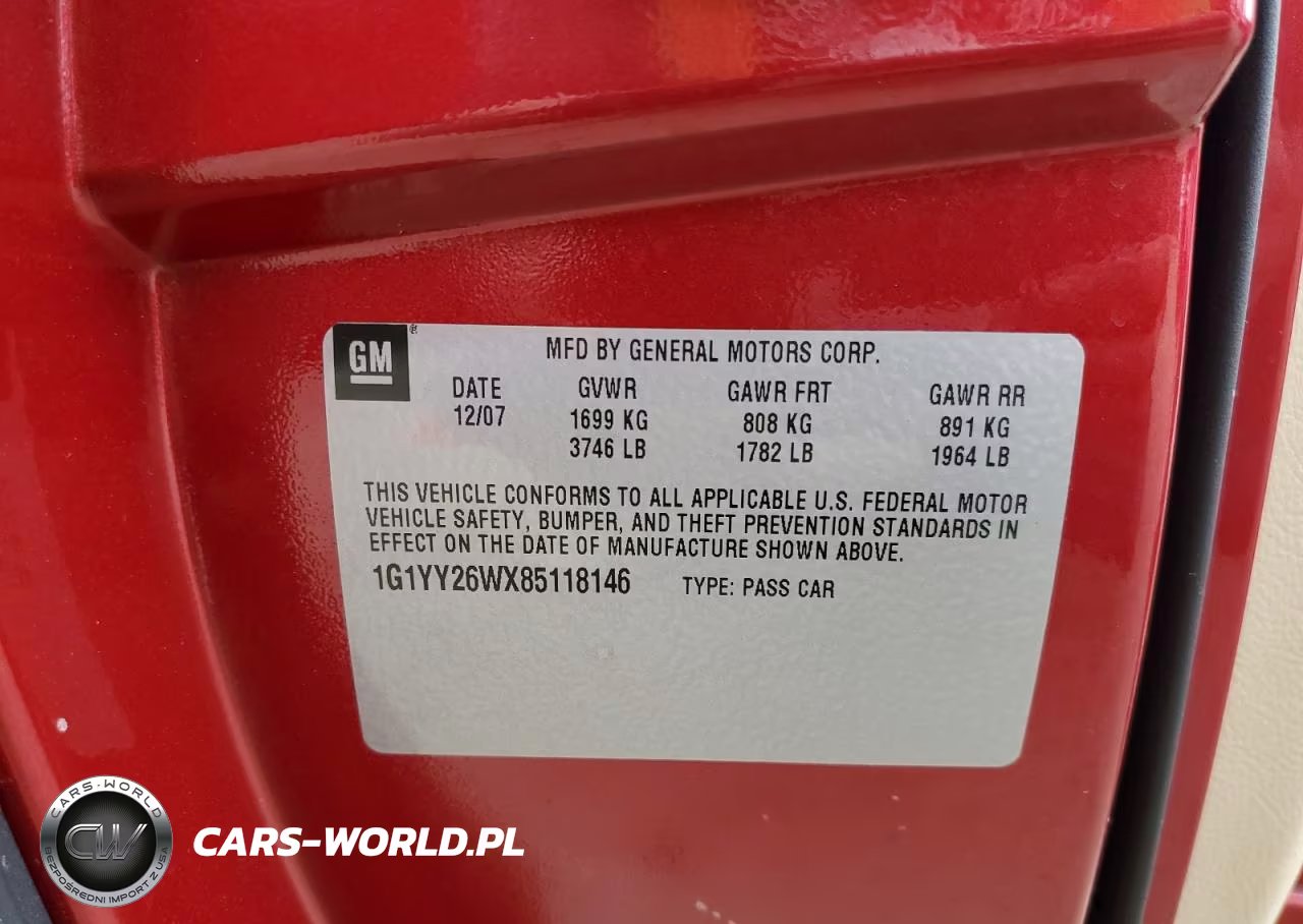 2008 Chev Corvette VIN:1G1YY26WX85118146 - 12