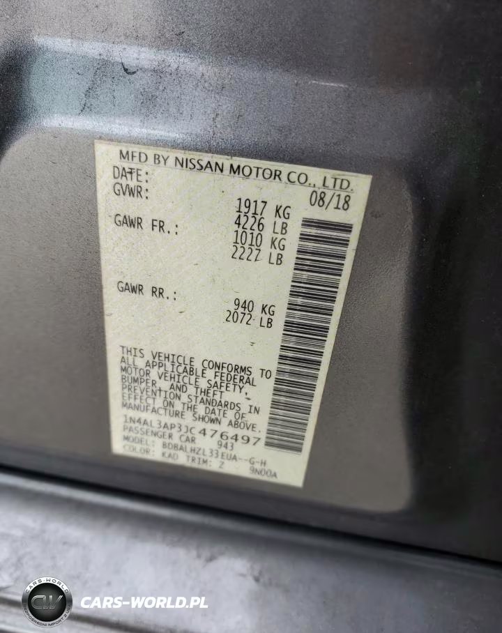 2018 Nissan Altima 2.5 VIN:1N4AL3AP3JC476497 - 12