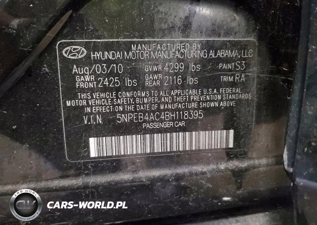 2011 Hyundai Sonata Gls VIN:5NPEB4AC4BH118395 - 12