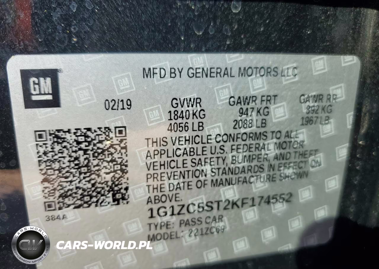 2019 Chevrolet Malibu Ls VIN:1G1ZC5ST2KF174552 - 13