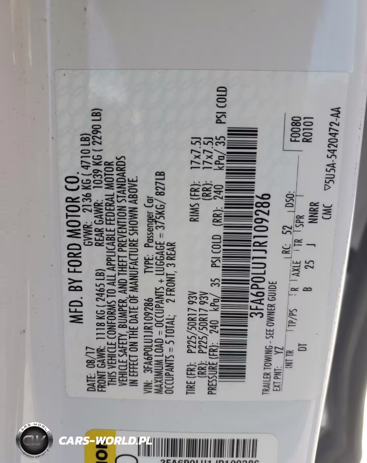 2018 Ford Fusion Se Hybrid VIN:3FA6P0LU1JR109286 - 13