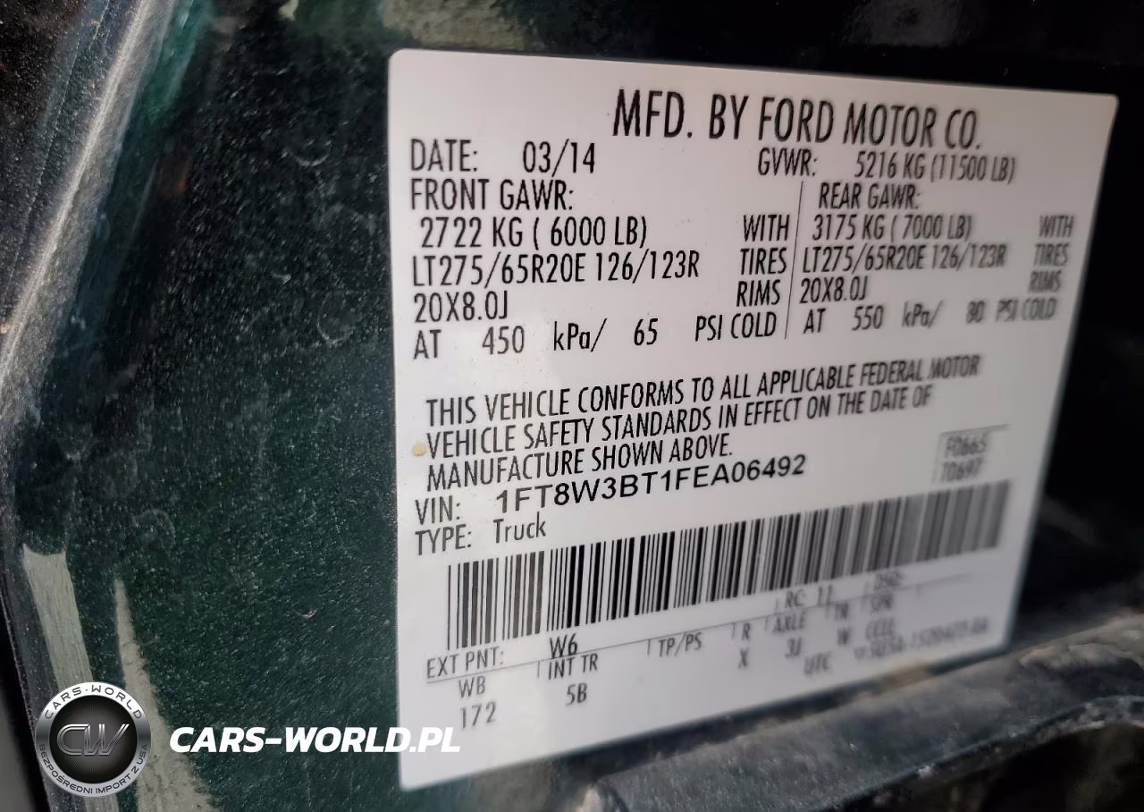 2015 Ford F350 Super Duty VIN:1FT8W3BT1FEA06492 - 13