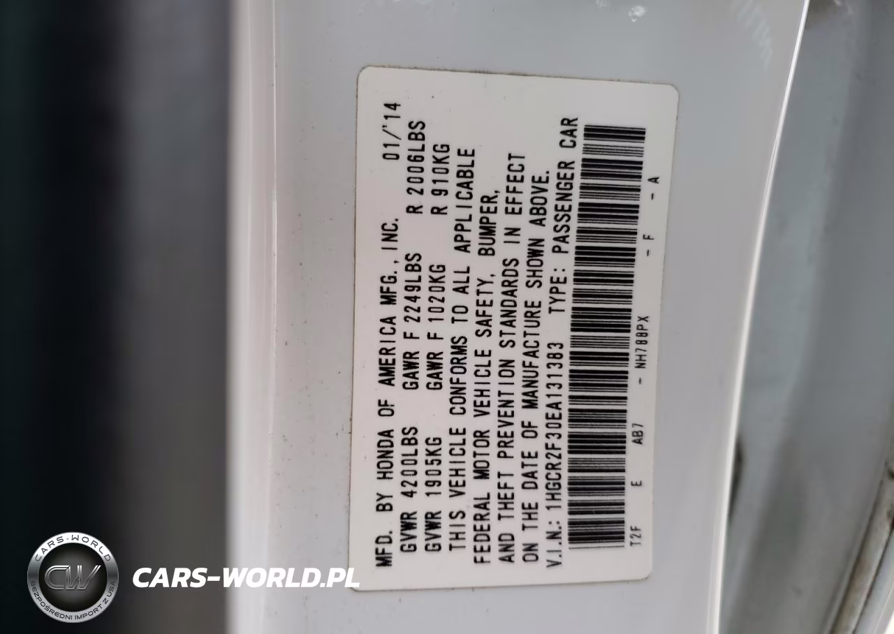 2014 Honda Accord Lx VIN:1HGCR2F30EA131383 - 12
