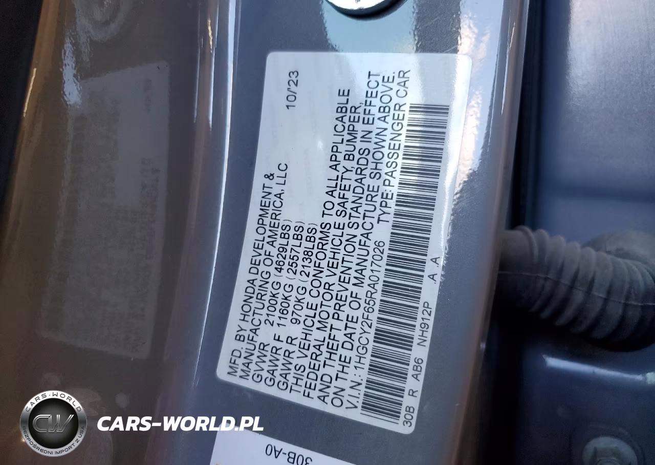 2024 Honda Accord Hybrid Exl VIN:1HGCY2F65RA017026 - 12