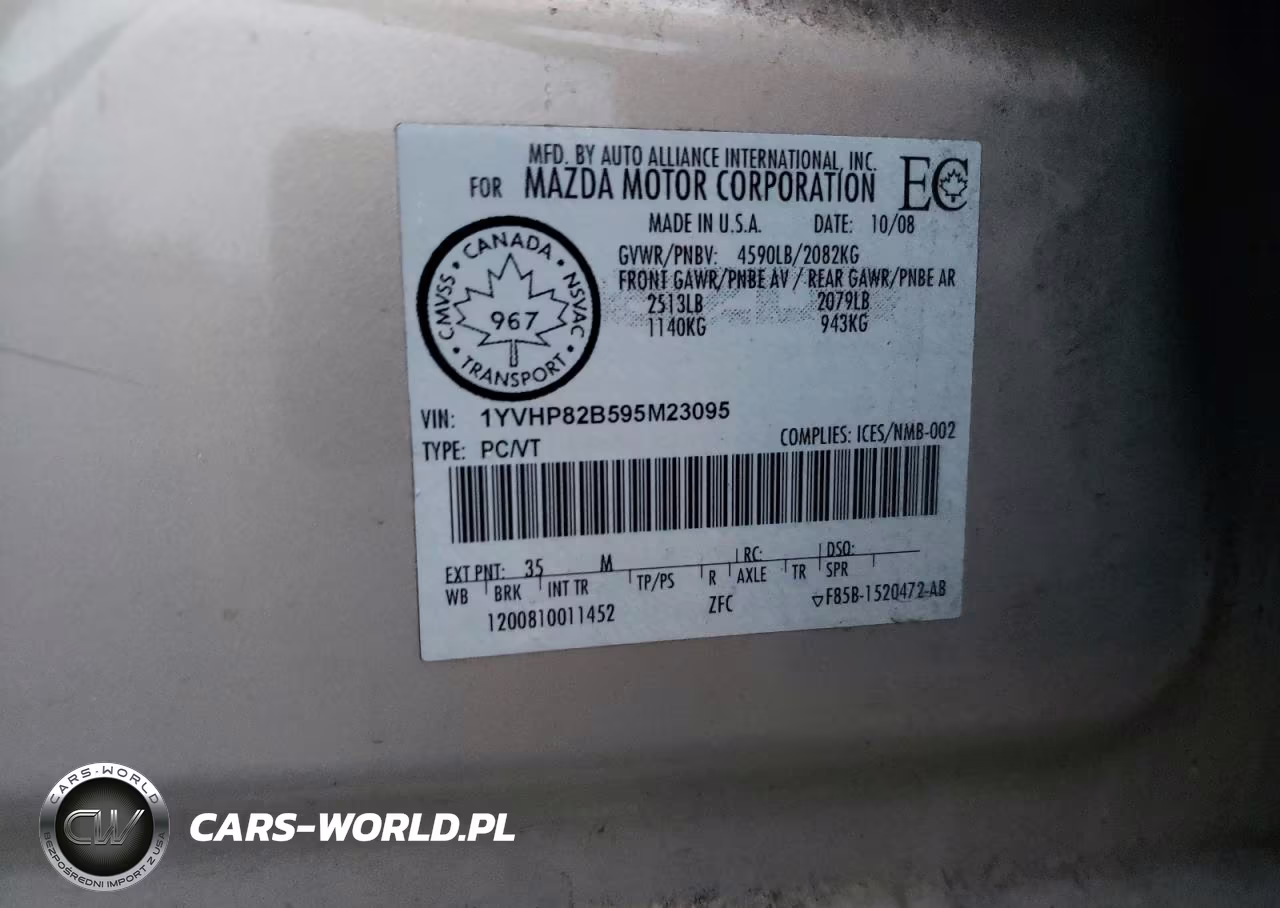 2009 Mazda 6 S VIN:1YVHP82B595M23095 - 12