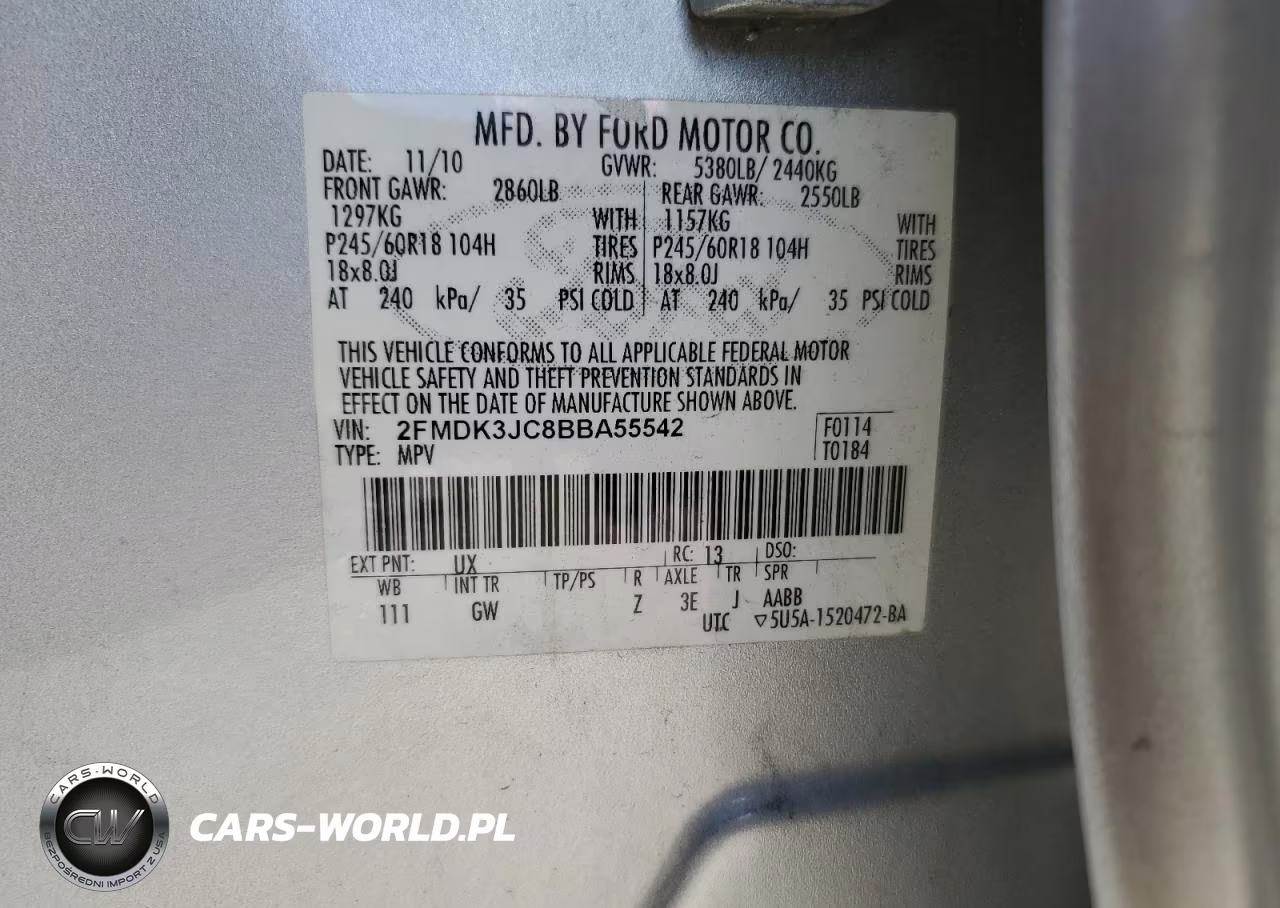 2011 Ford Edge Sel VIN:2FMDK3JC8BBA55542 - 13