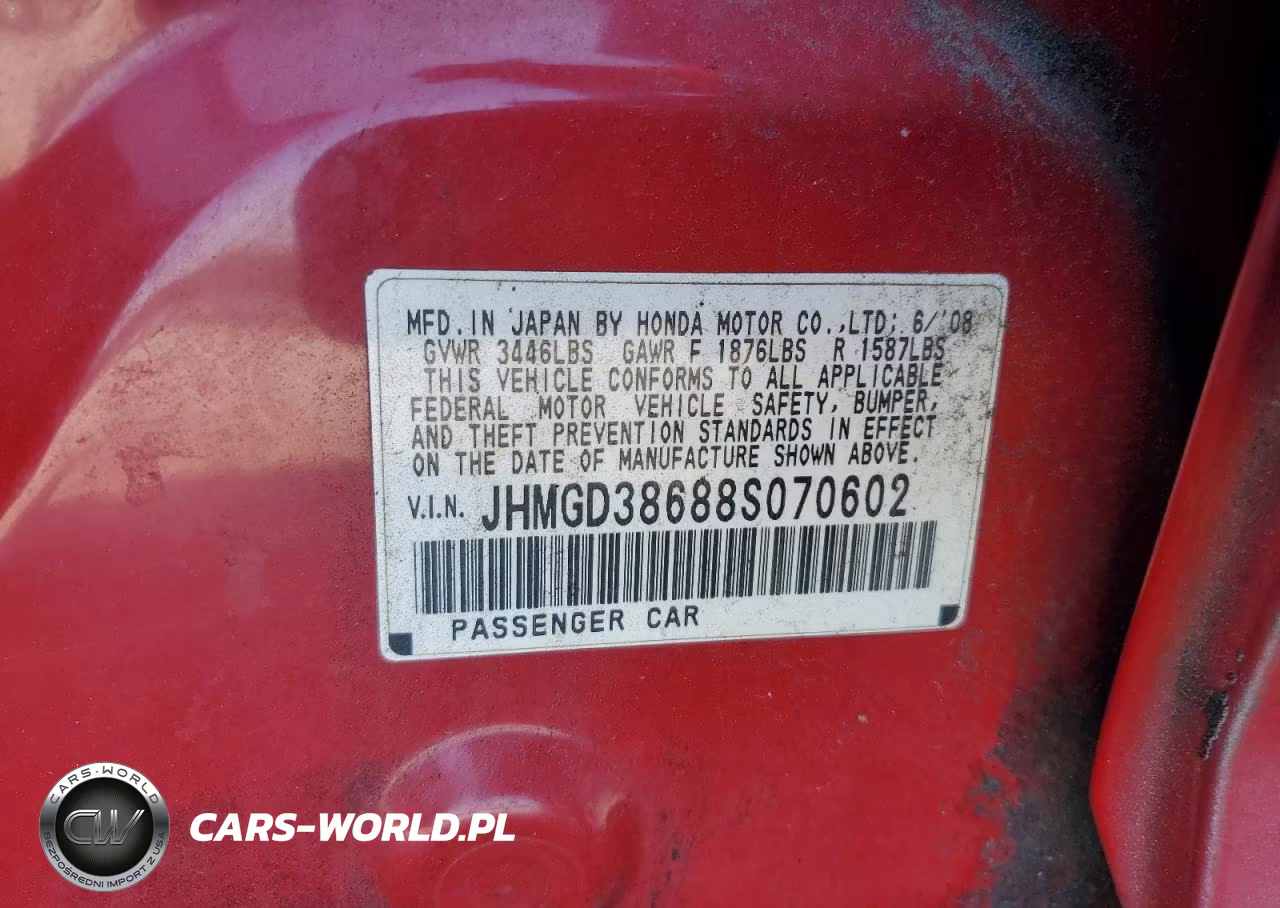 2008 Honda Fit Sport VIN:JHMGD38688S070602 - 12