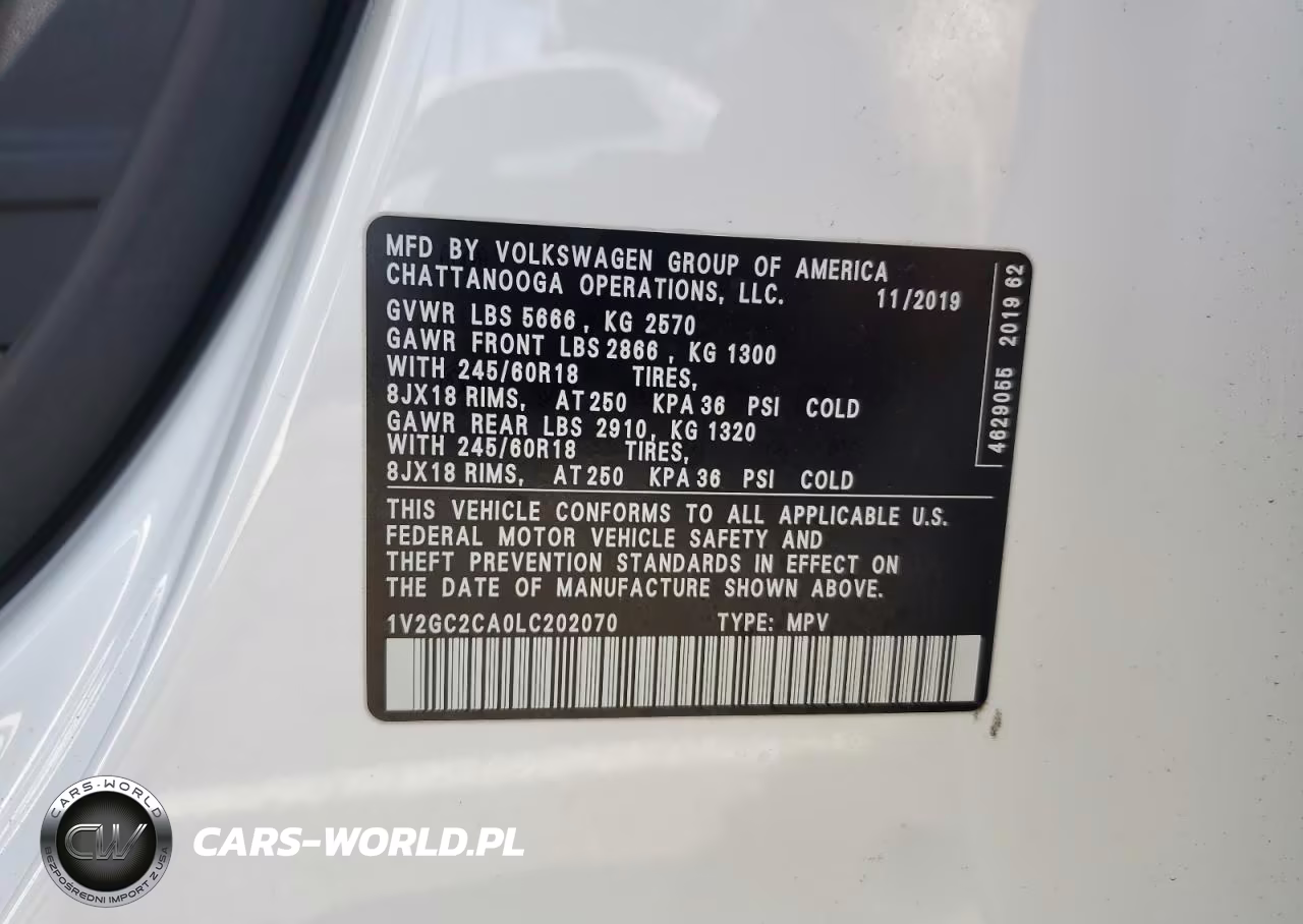 2020 Volkswagen Atlas Cross Sport S VIN:1V2GC2CA0LC202070 - 13