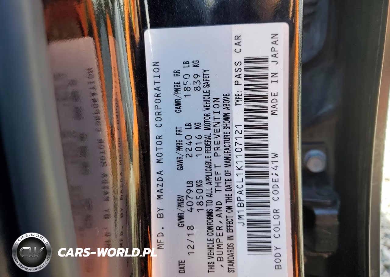 2019 Mazda 3 Preferred Plus VIN:JM1BPACL1K1107121 - 12