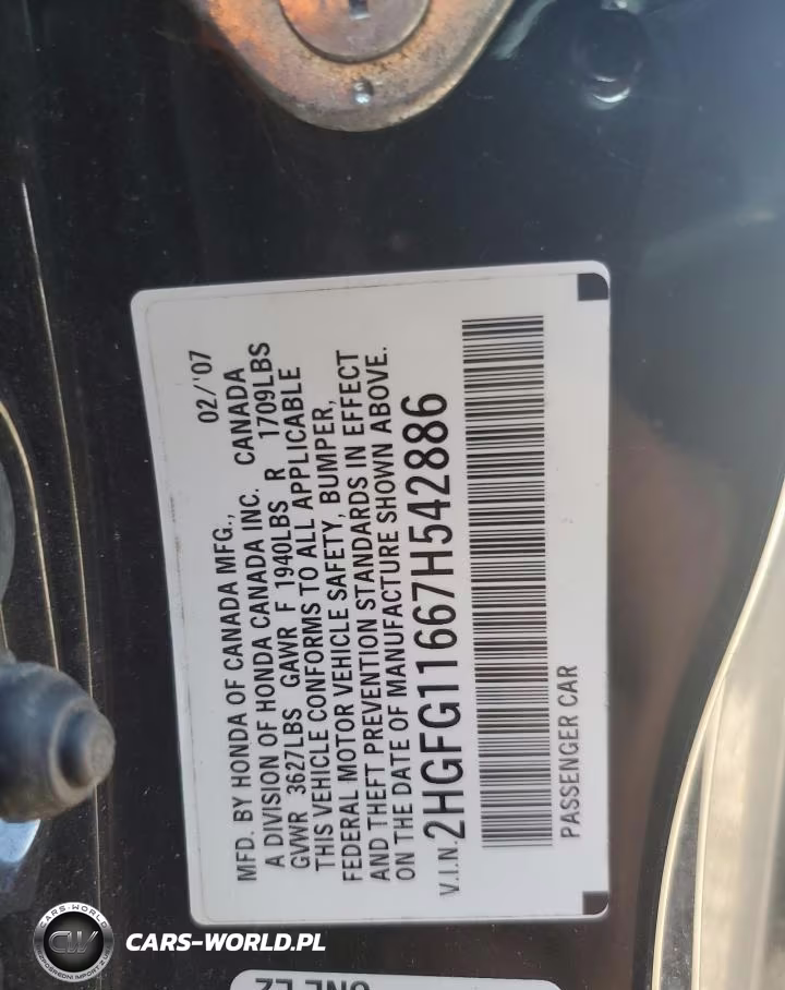 2007 Honda Civic Lx VIN:2HGFG11667H542886 - 11