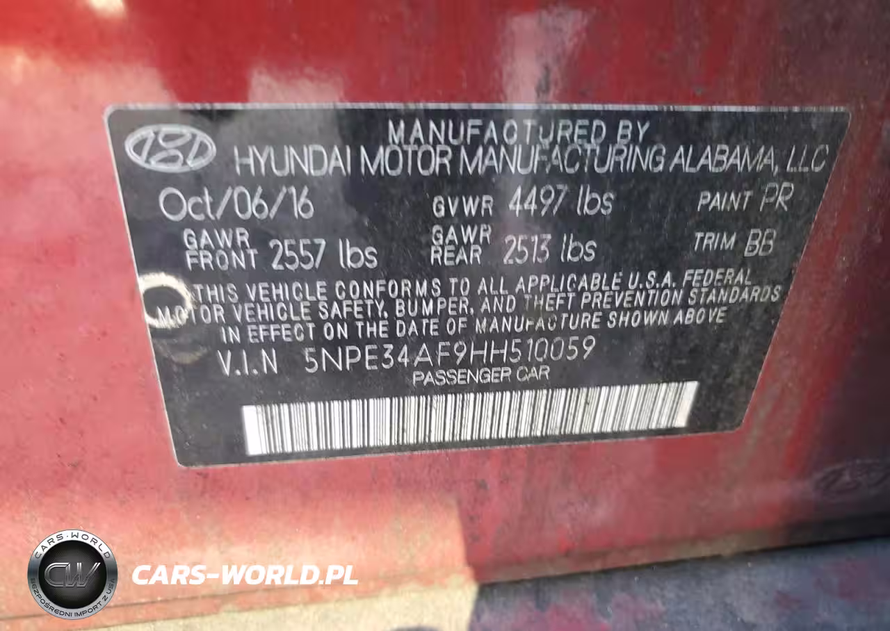 2017 Hyundai Sonata Sport VIN:5NPE34AF9HH510059 - 12