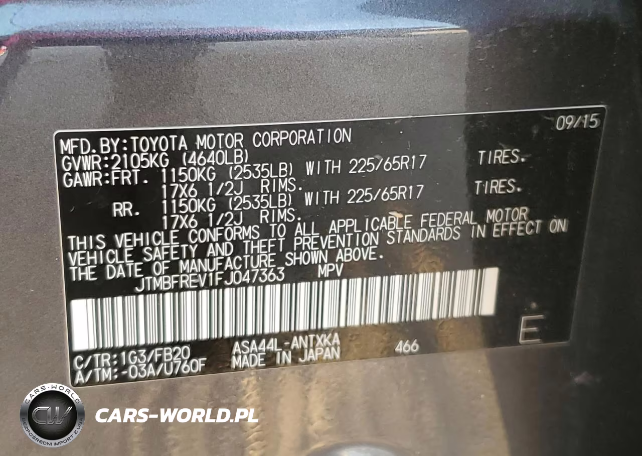 2015 Toyota Rav4 Le VIN:JTMBFREV1FJ047363 - 13