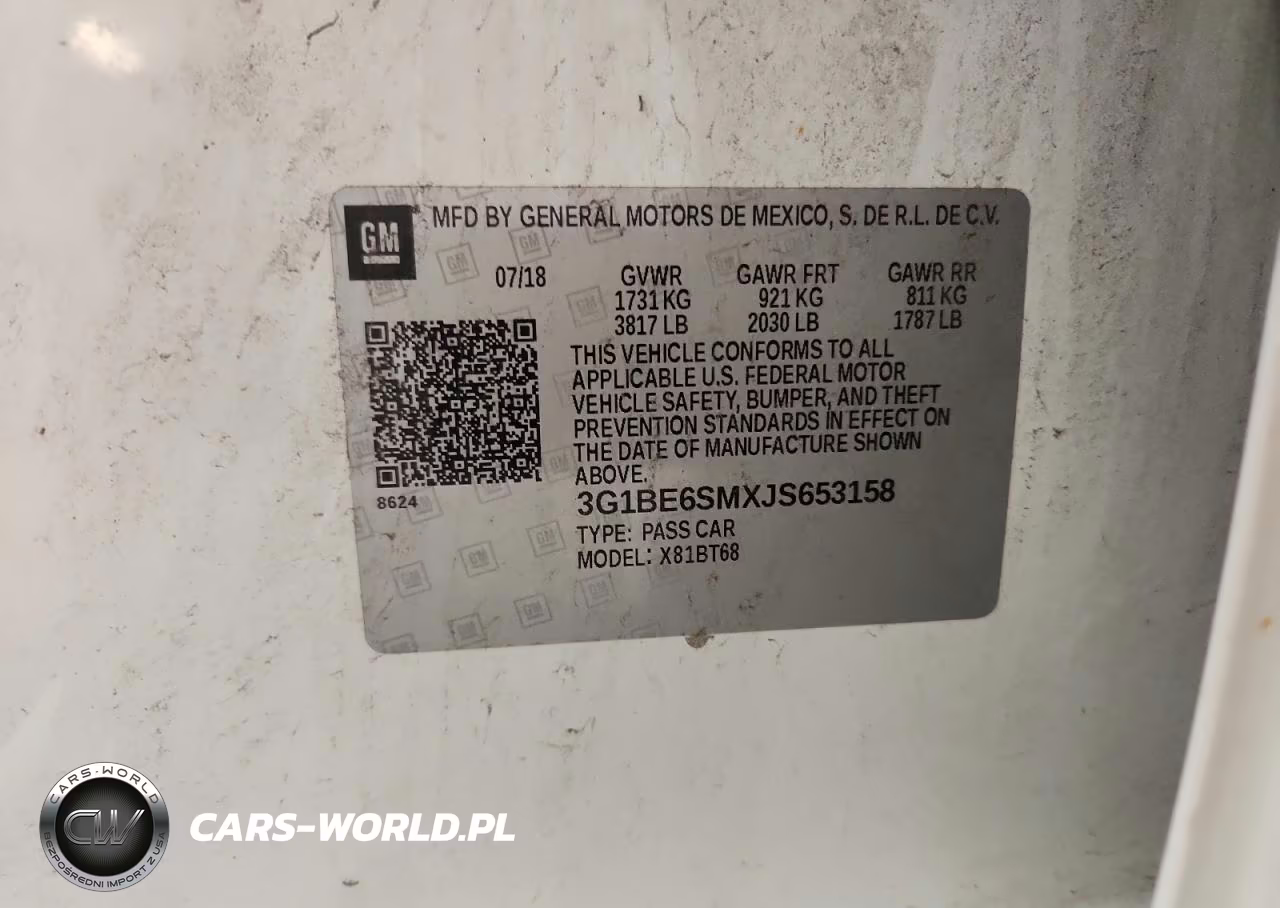 2018 Chevrolet Cruze Lt VIN:3G1BE6SMXJS653158 - 12