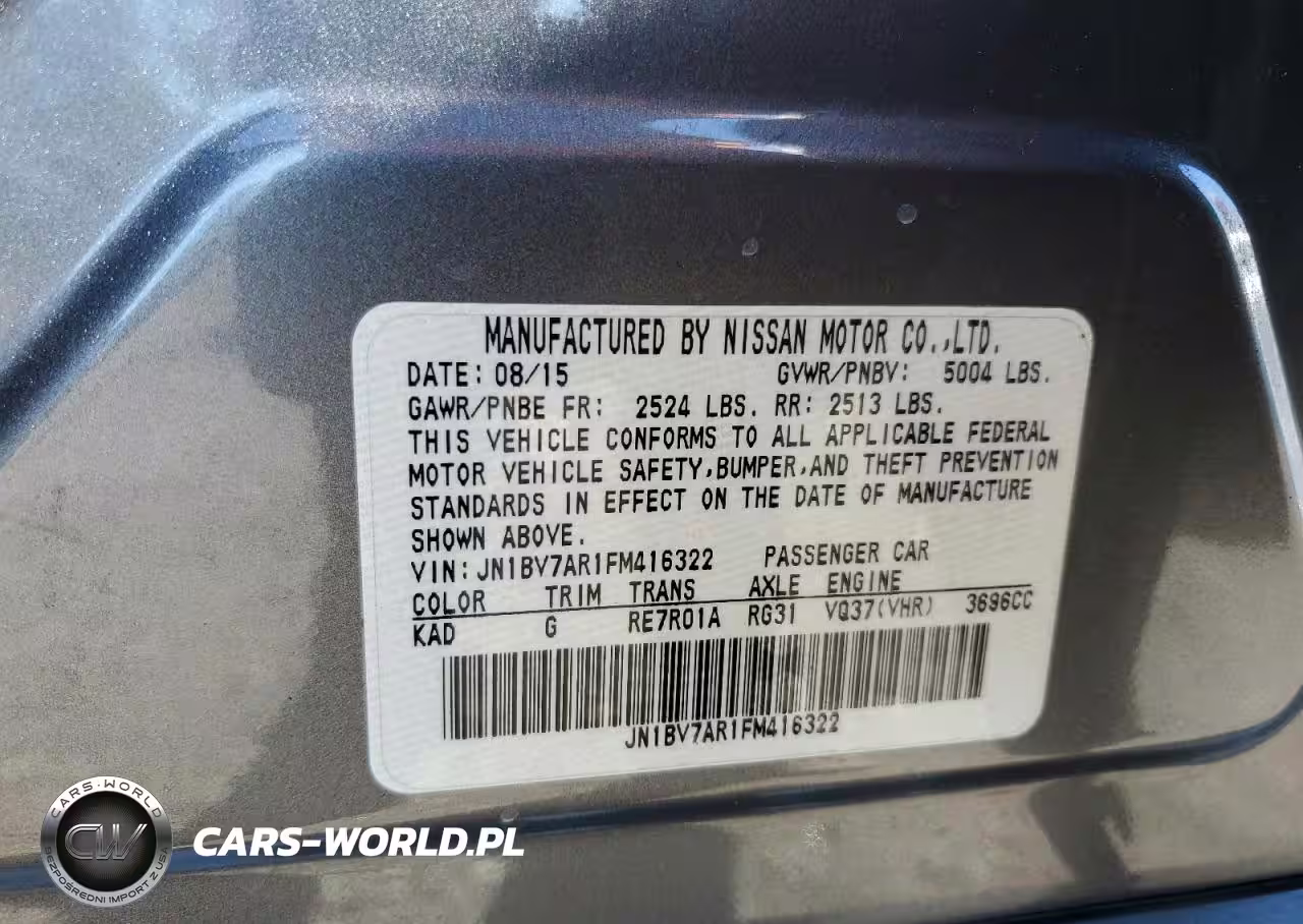 2015 Infiniti Q50 Base VIN:JN1BV7AR1FM416322 - 12