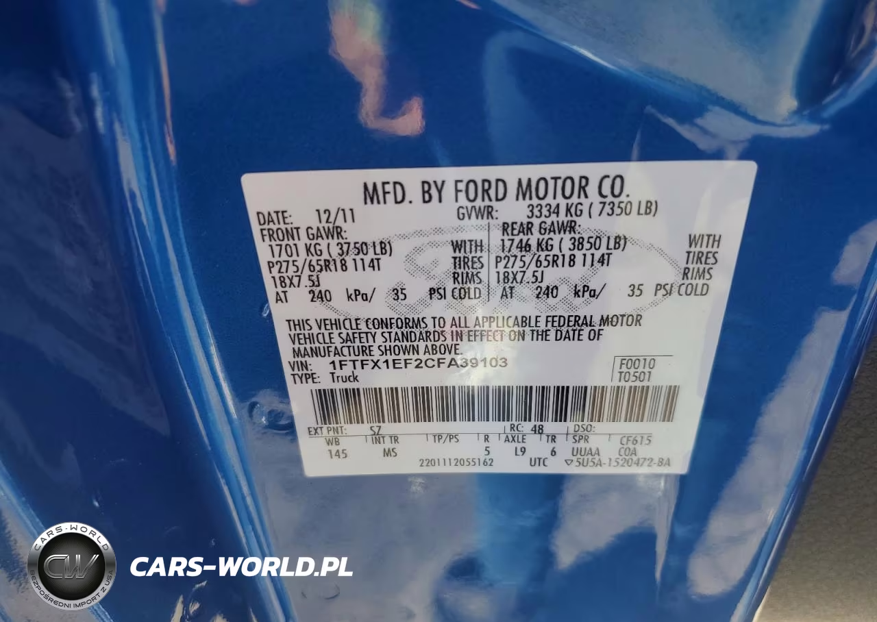 2012 Ford F150 Super Cab VIN:1FTFX1EF2CFA39103 - 12