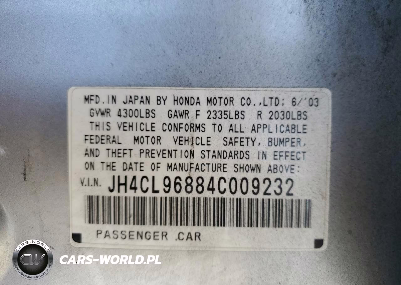 2004 Acura Tsx VIN:JH4CL96884C009232 - 13