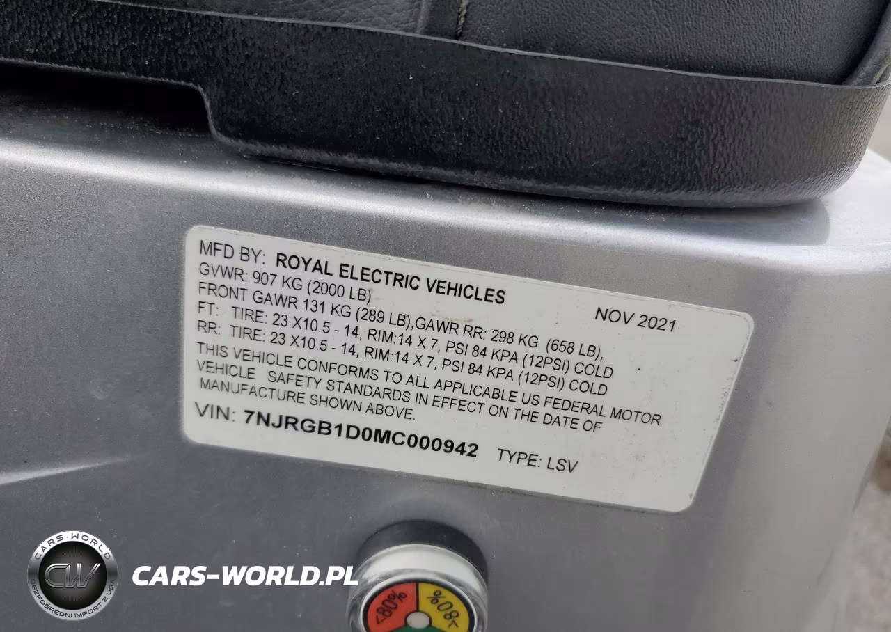 2021 Othr Golf Cart VIN:7NJRGB1D0MC000942 - 10