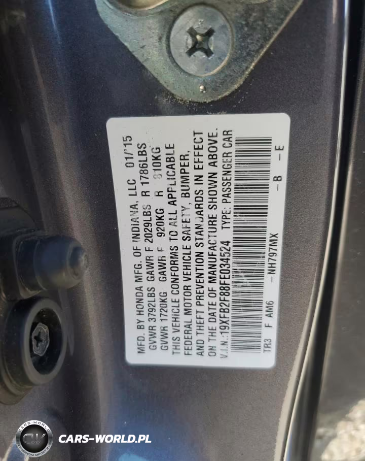 2015 Honda Civic Ex VIN:19XFB2F88FE034524 - 12