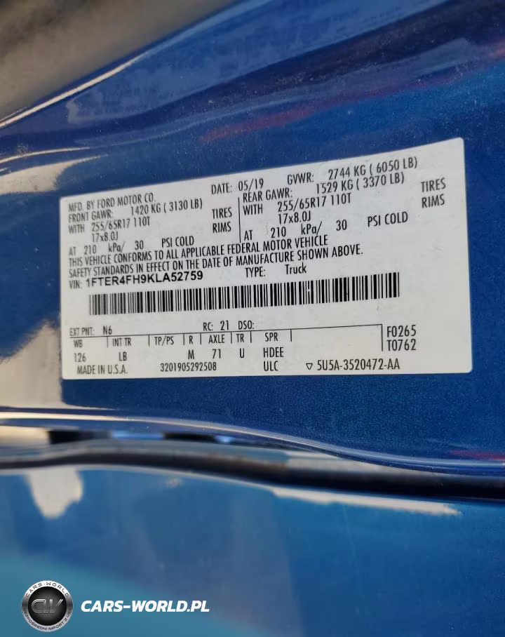 2019 Ford Ranger Xl VIN:1FTER4FH9KLA52759 - 12