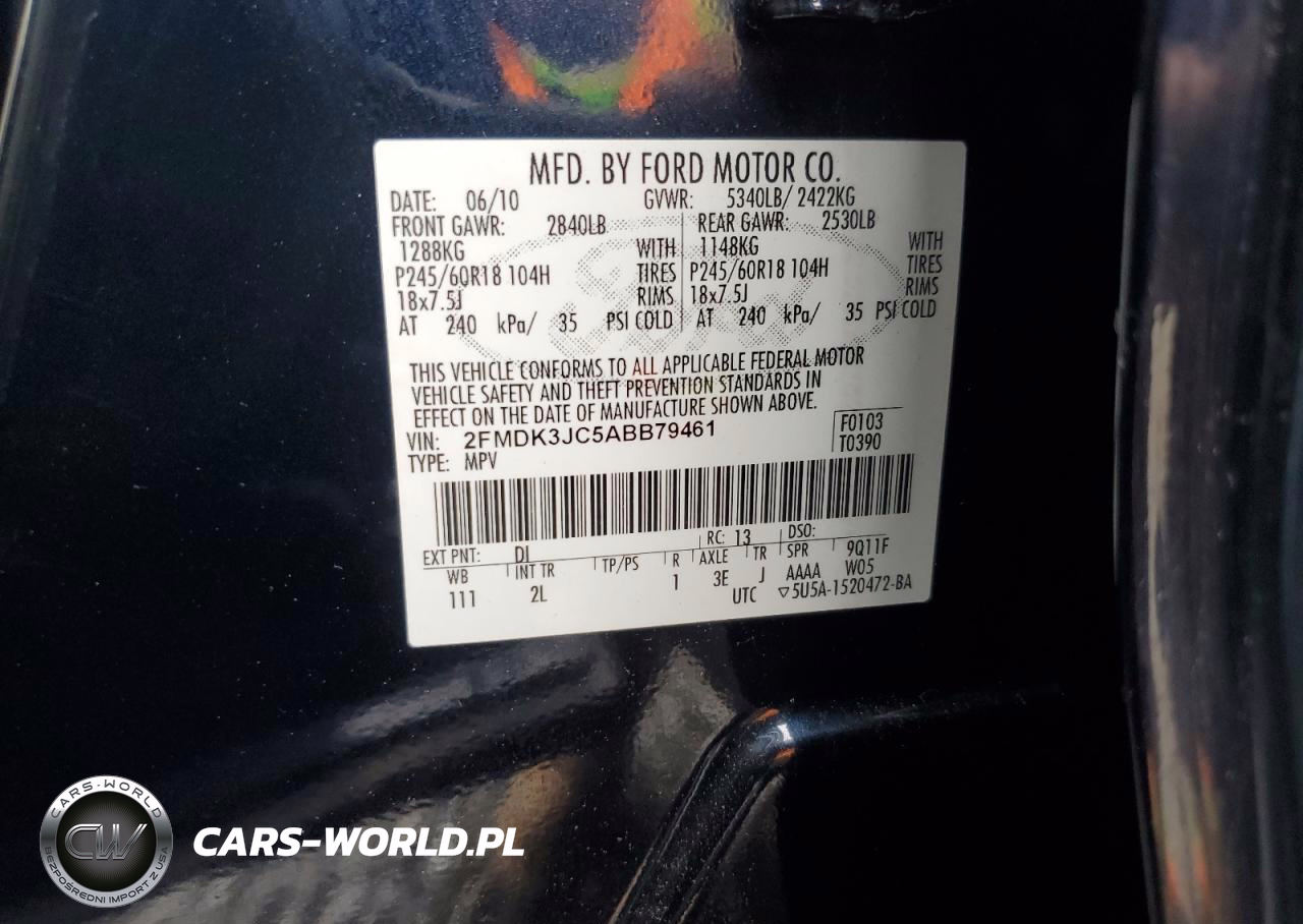 2010 Ford Edge Sel VIN:2FMDK3JC5ABB79461 - 13