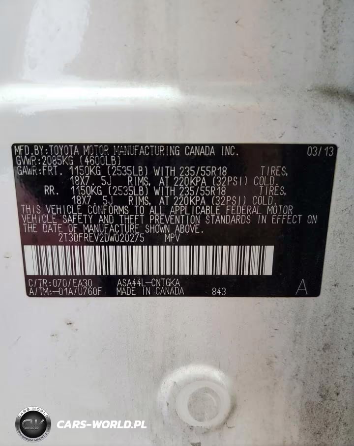 2013 Toyota Rav4 Limited VIN:2T3DFREV2DW020275 - 13