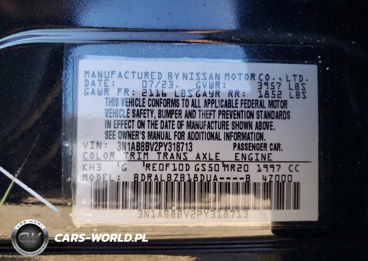 2023 Nissan Sentra S VIN:3N1AB8BV2PY318713 - 12