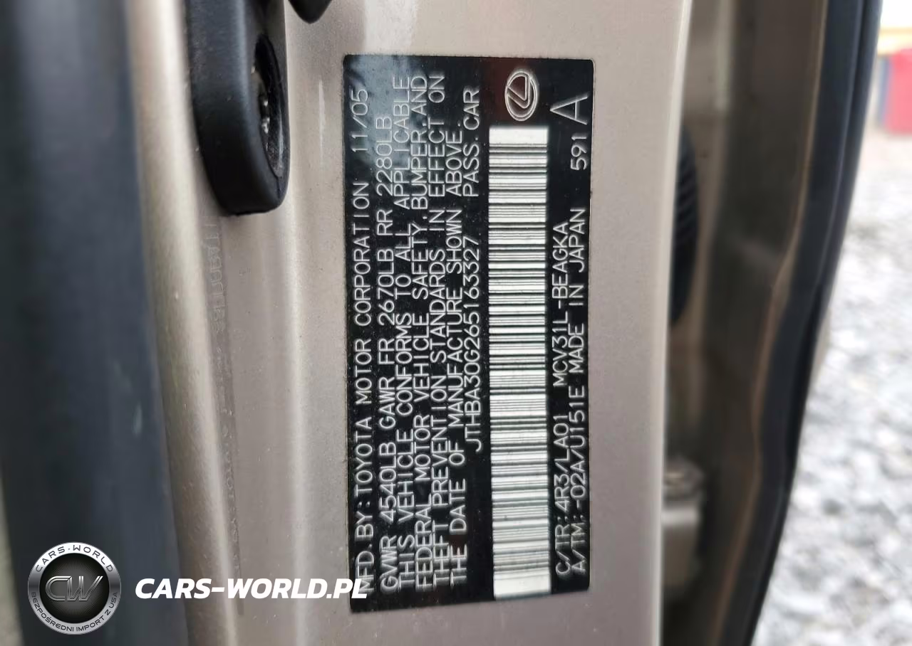 2006 Lexus Es 330 VIN:JTHBA30G265163327 - 12