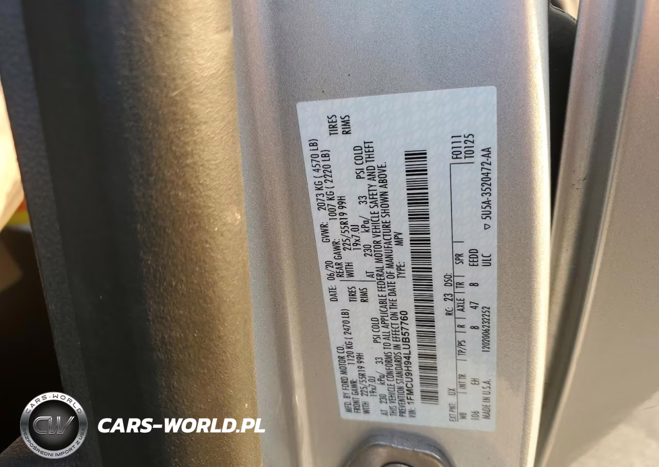 2020 Ford Escape Sel VIN:1FMCU9H94LUB57760 - 13