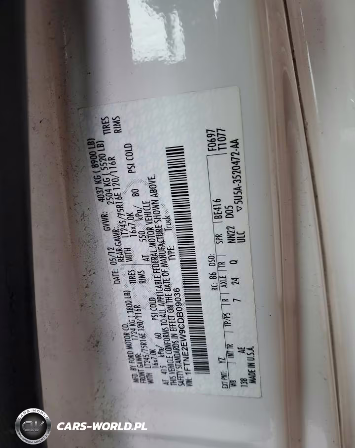 2012 Ford Econoline E250 Van VIN:1FTNE2EW9CDB09036 - 13