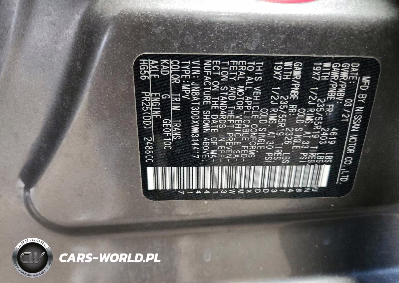 2021 Nissan Rogue Platinum VIN:JN8AT3DDXMW314417 - 13