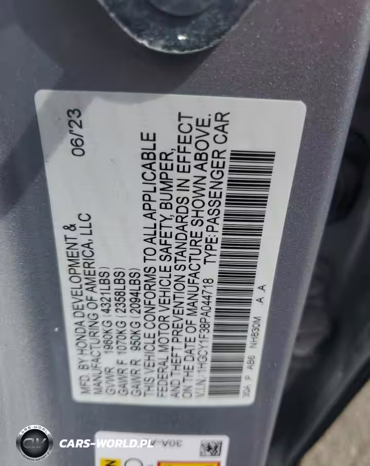 2023 Honda Accord Ex VIN:1HGCY1F38PA044718 - 12