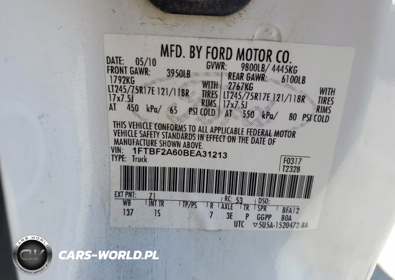 2011 Ford F250 Super Duty VIN:1FTBF2A60BEA31213 - 12