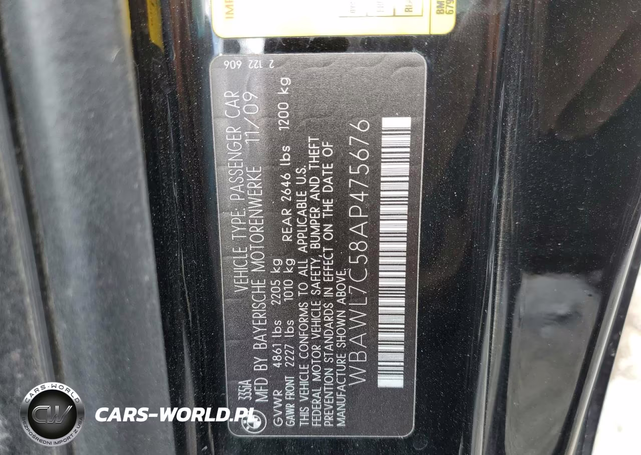 2010 BMW 335 I VIN:WBAWL7C58AP475676 - 12