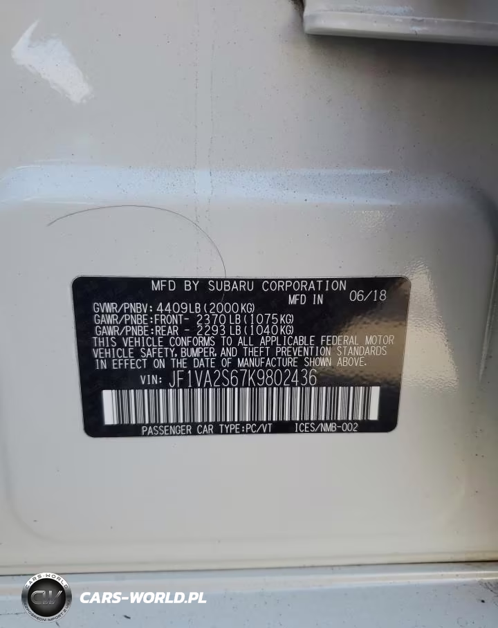 2019 Subaru Wrx Sti VIN:JF1VA2S67K9802436 - 13