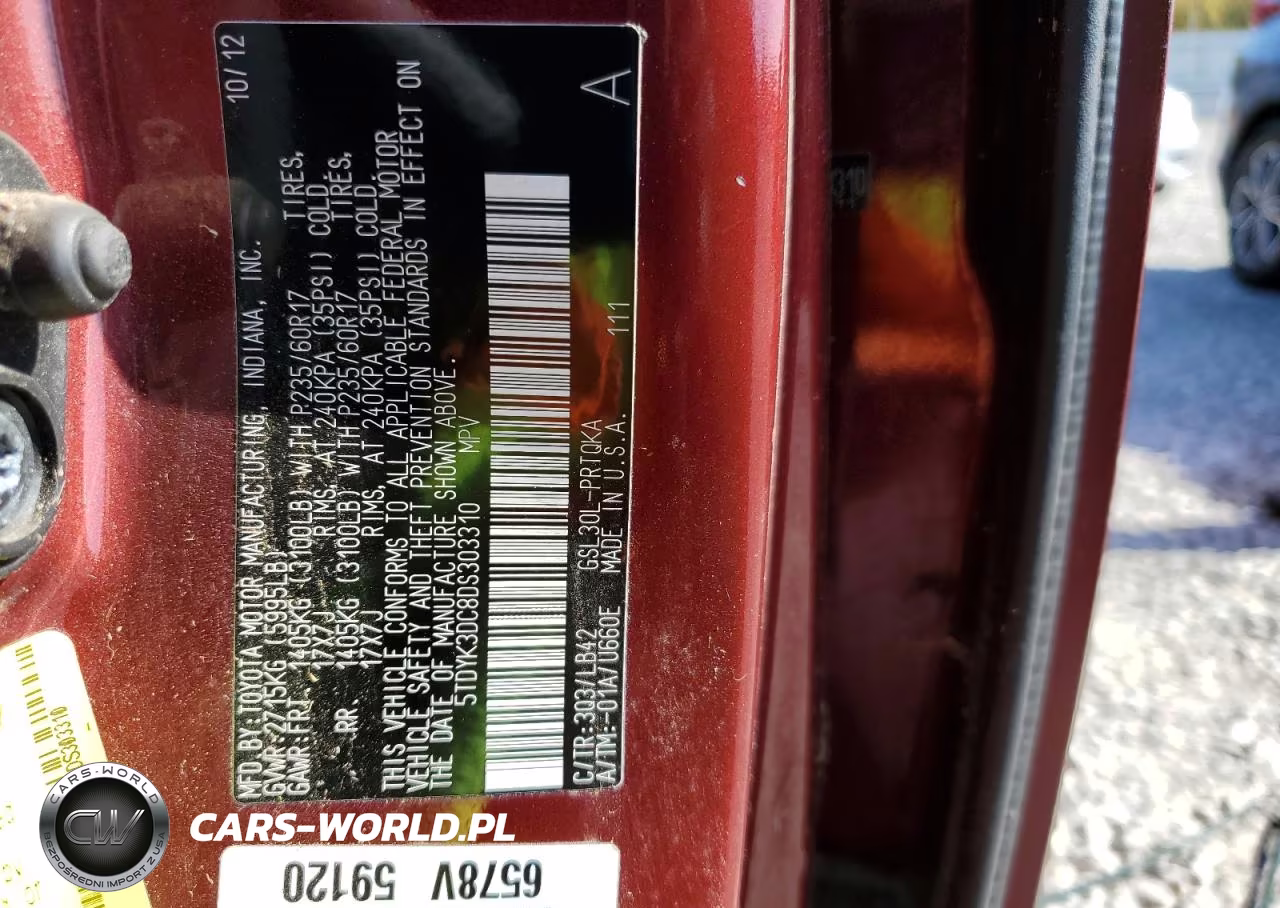 2013 Toyota Sienna Xle VIN:5TDYK3DC8DS303310 - 13