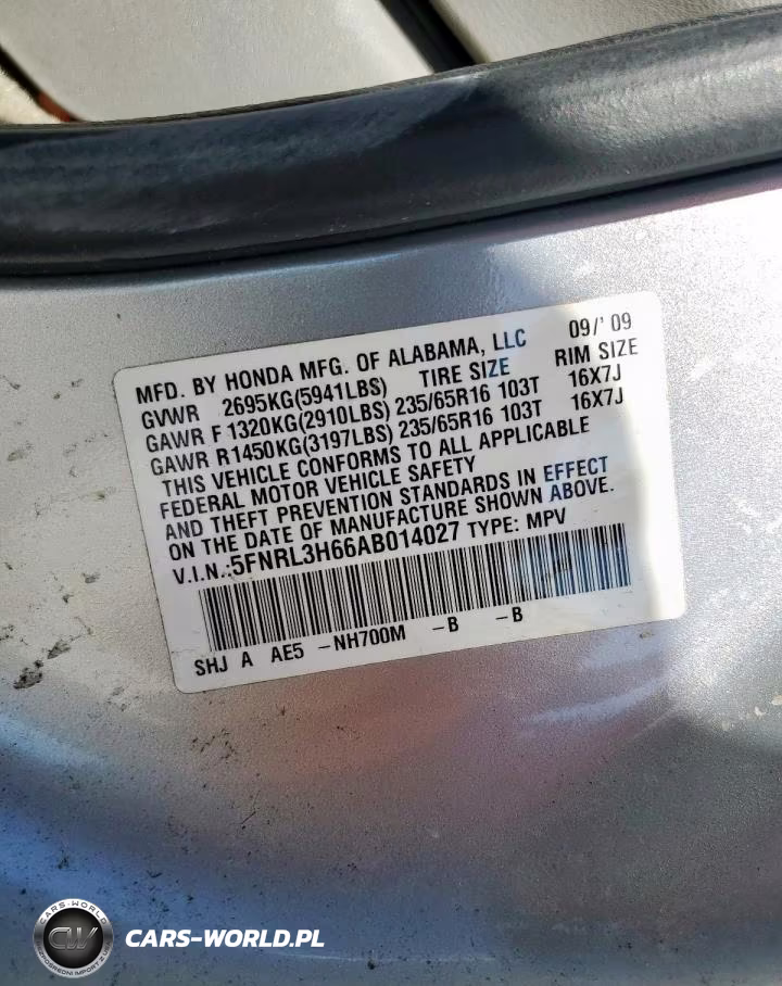 2010 Honda Odyssey Exl VIN:5FNRL3H66AB014027 - 14