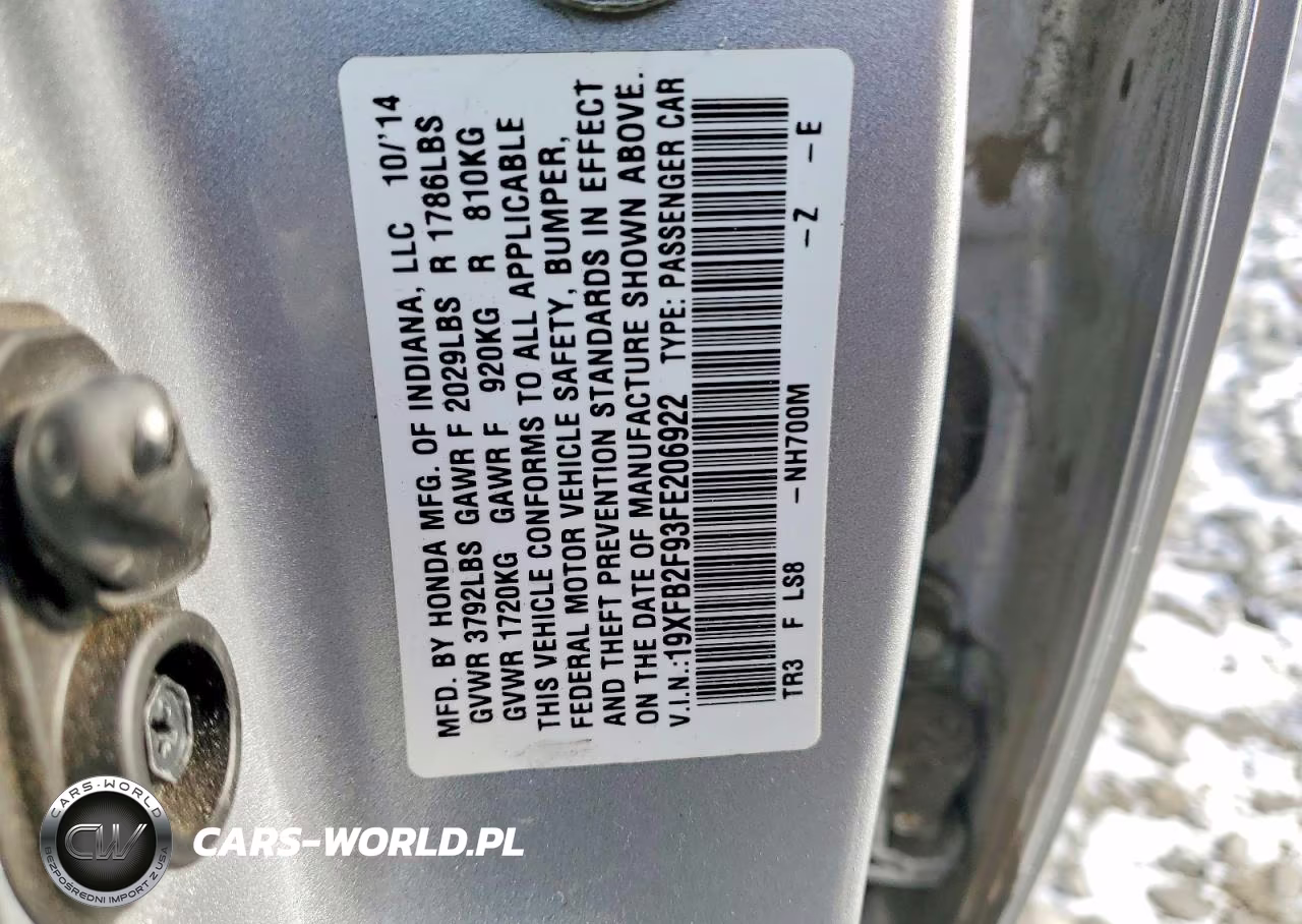2015 Honda Civic Exl VIN:19XFB2F93FE206922 - 12