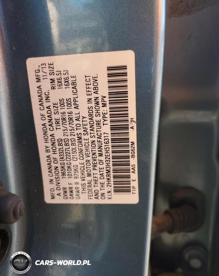 2014 Honda Cr-V Lx VIN:2HKRM3H32EH516317 - 13