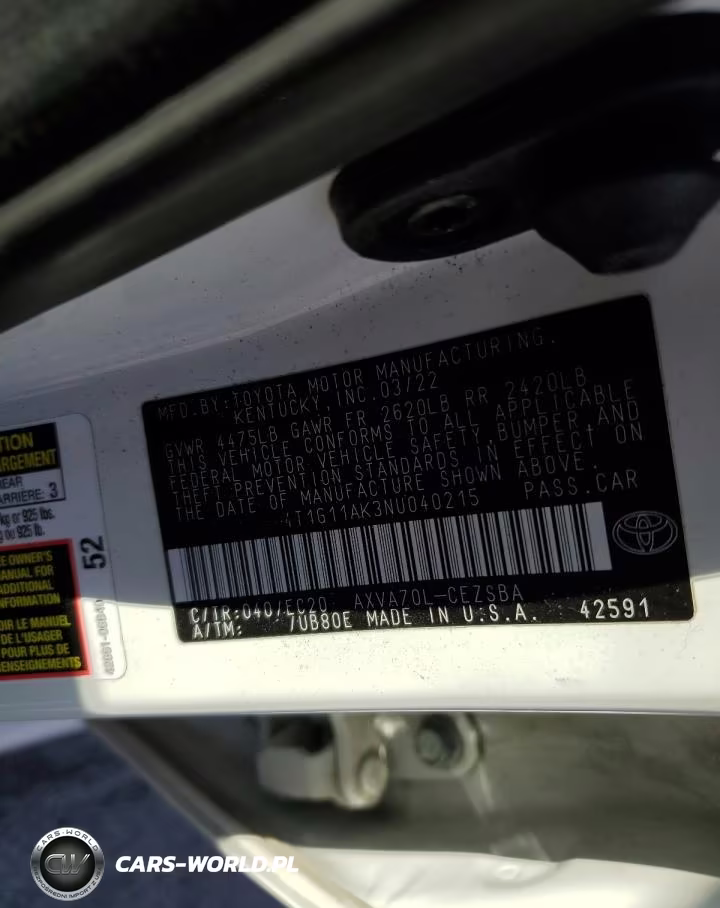 2022 Toyota Camry Se VIN:4T1G11AK3NU040215 - 12