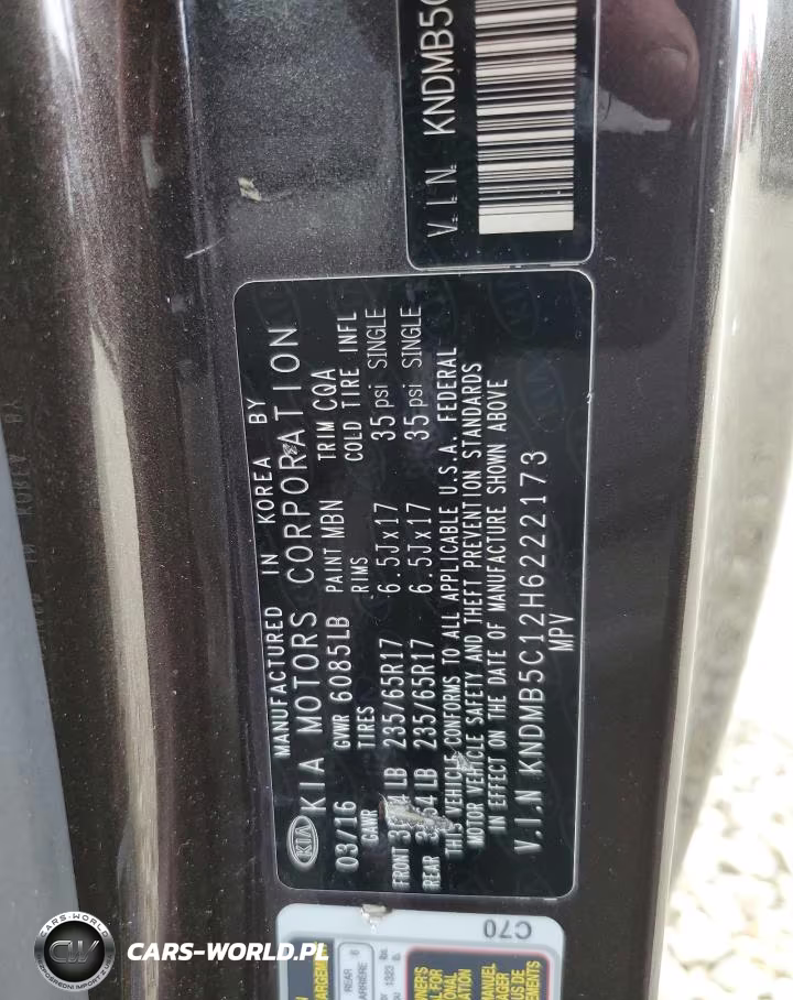 2017 Kia Sedona Lx VIN:KNDMB5C12H6222173 - 13