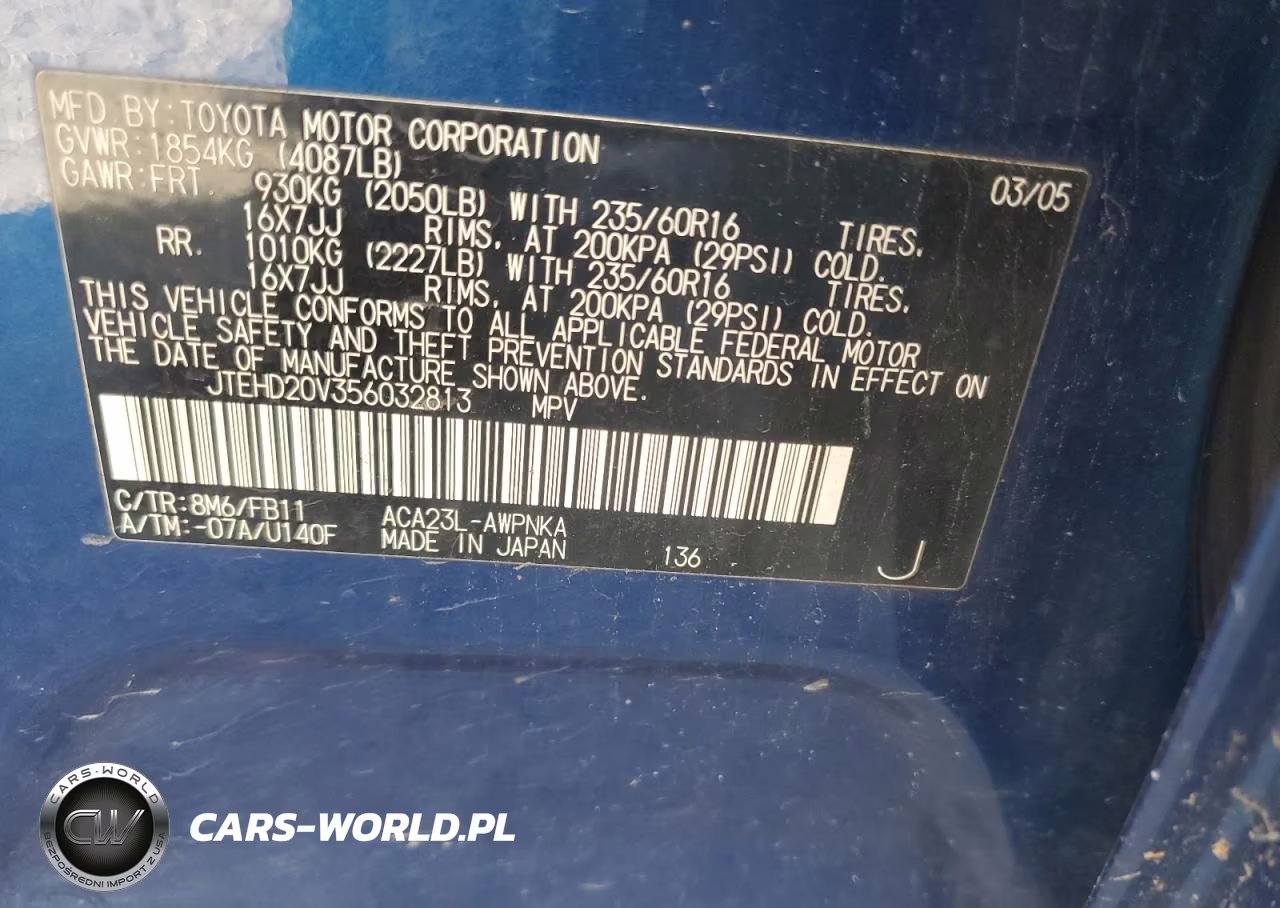 2005 Toyota Rav4 Base VIN:JTEHD20V356032813 - 13