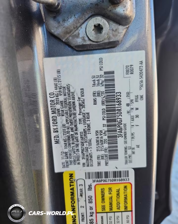 2013 Ford Fusion S VIN:3FA6P0G75DR168933 - 12