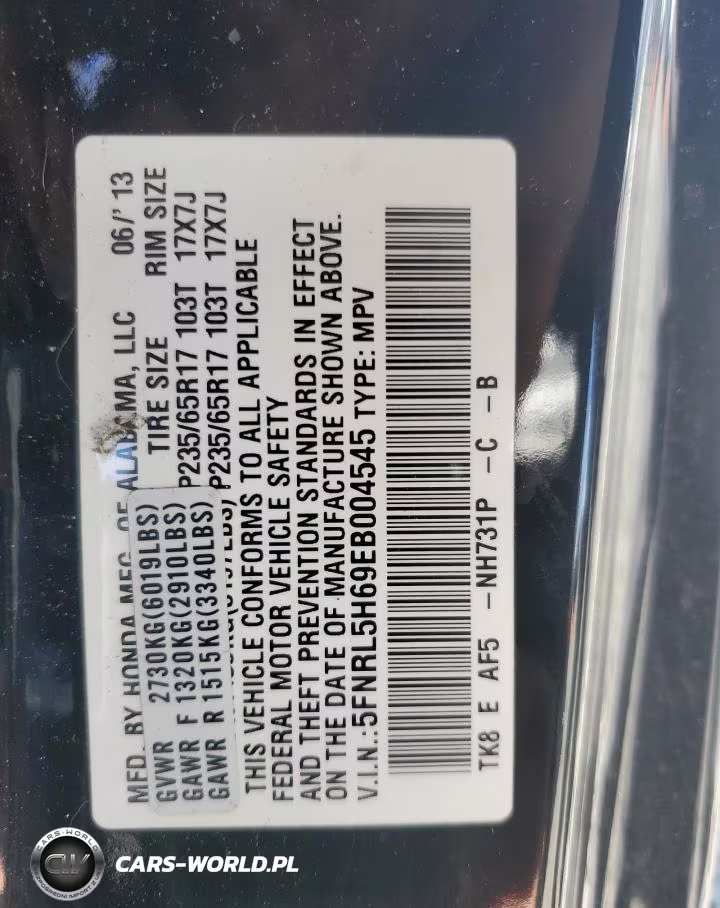 2014 Honda Odyssey Exl VIN:5FNRL5H69EB004545 - 13