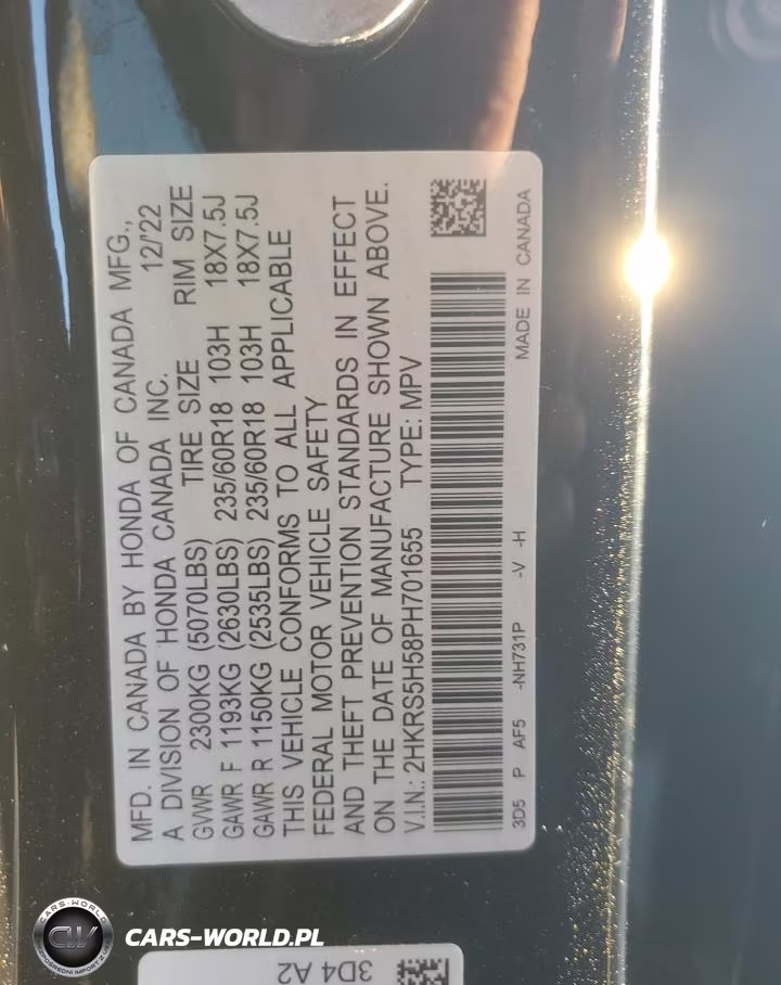 2023 Honda Cr-V Sport VIN:2HKRS5H58PH701655 - 12