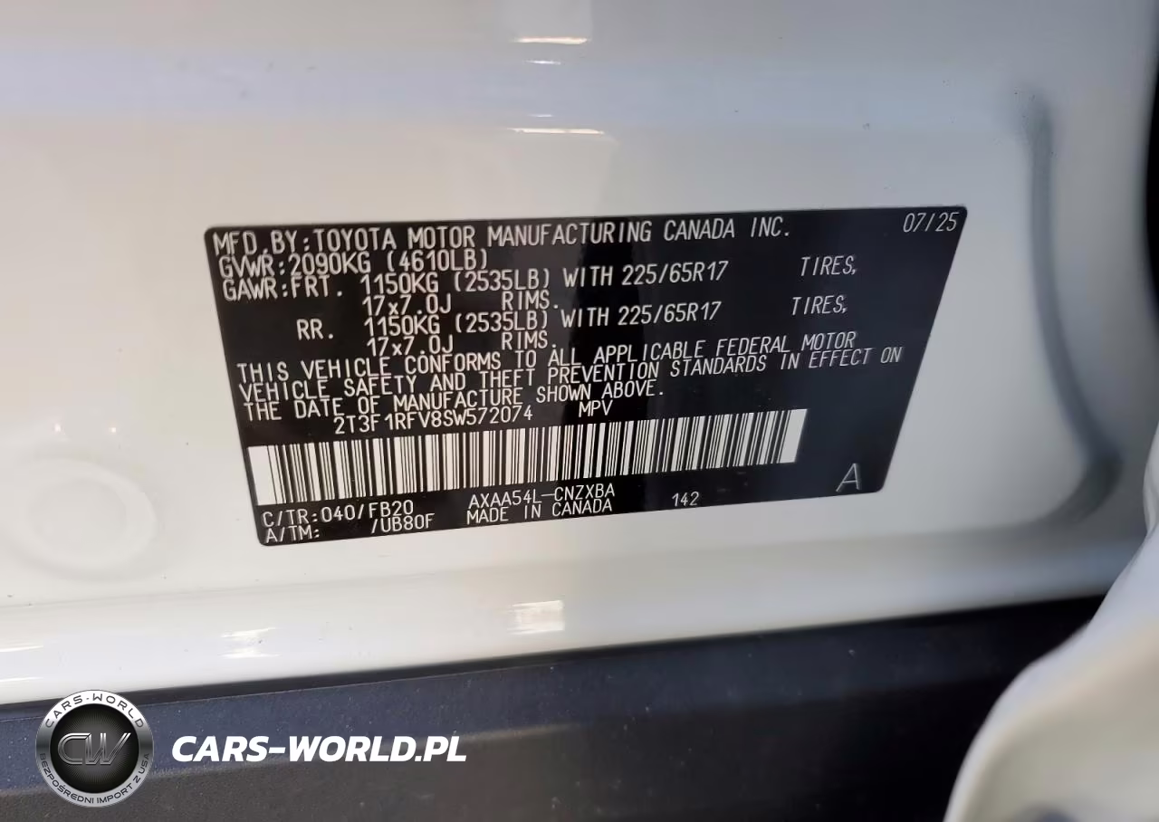 2025 Toyota Rav4 Le VIN:2T3F1RFV8SW572074 - 12