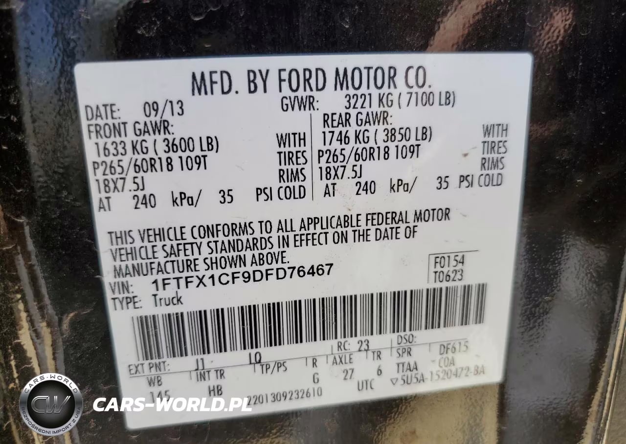 2013 Ford F150 Super Cab VIN:1FTFX1CF9DFD76467 - 12