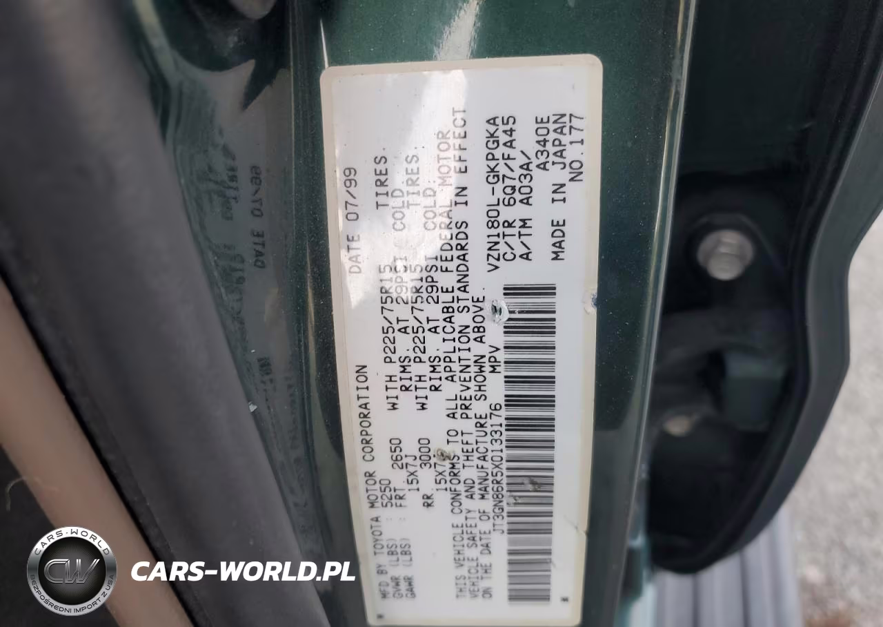 1999 Toyota 4Runner Sr5 VIN:JT3GN86R5X0133176 - 13